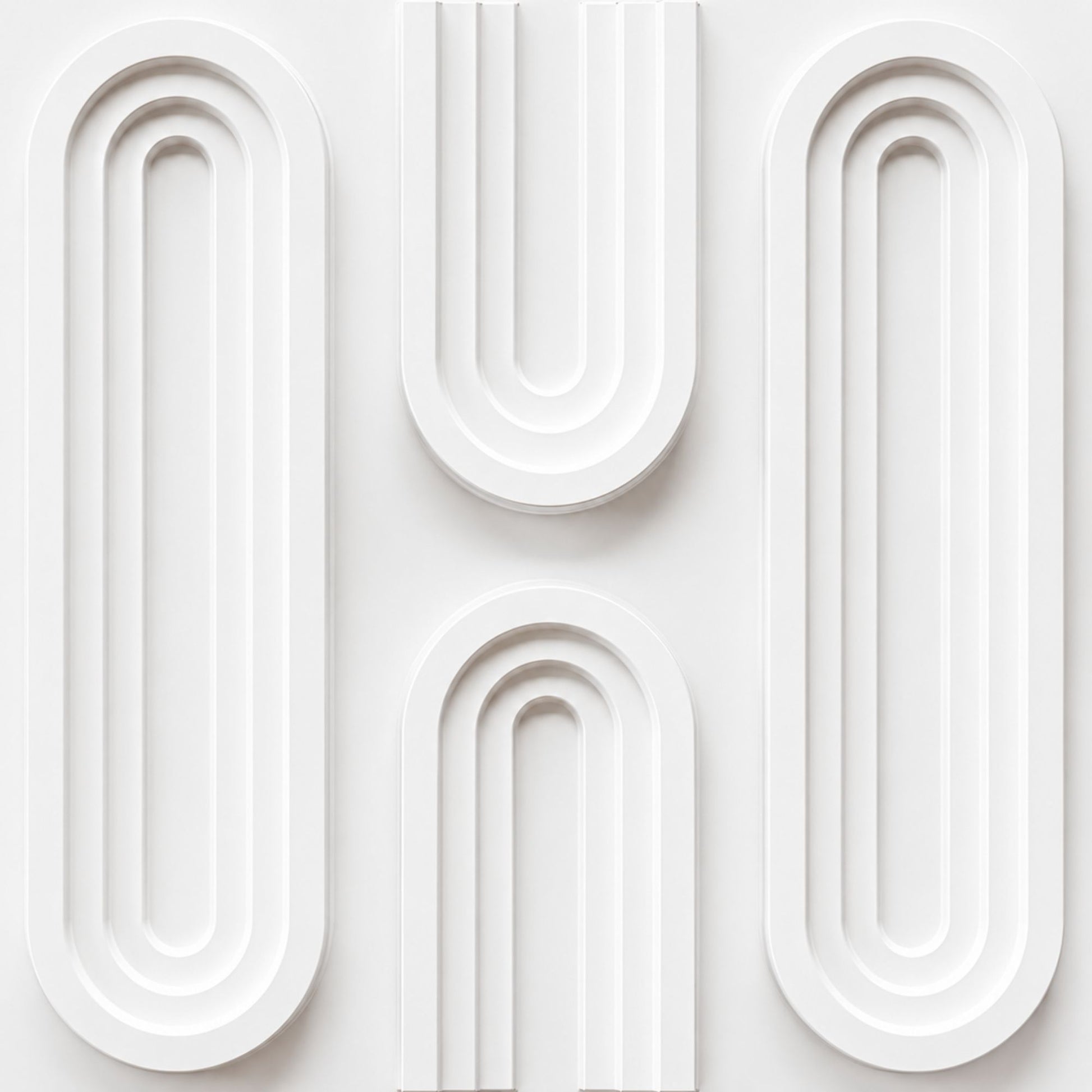 Matt White Loops Design 3D Wall Panel