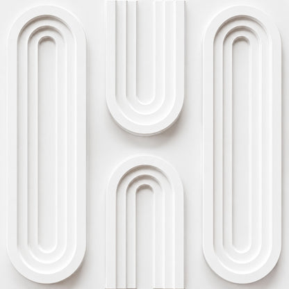 Matt White Loops Design 3D Wall Panel
