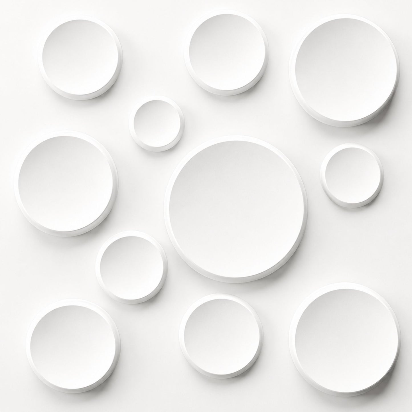 Matt White Moon Design 3D Wall Panel