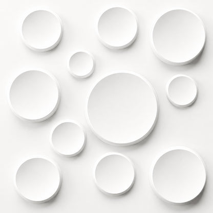 Matt White Moon Design 3D Wall Panel