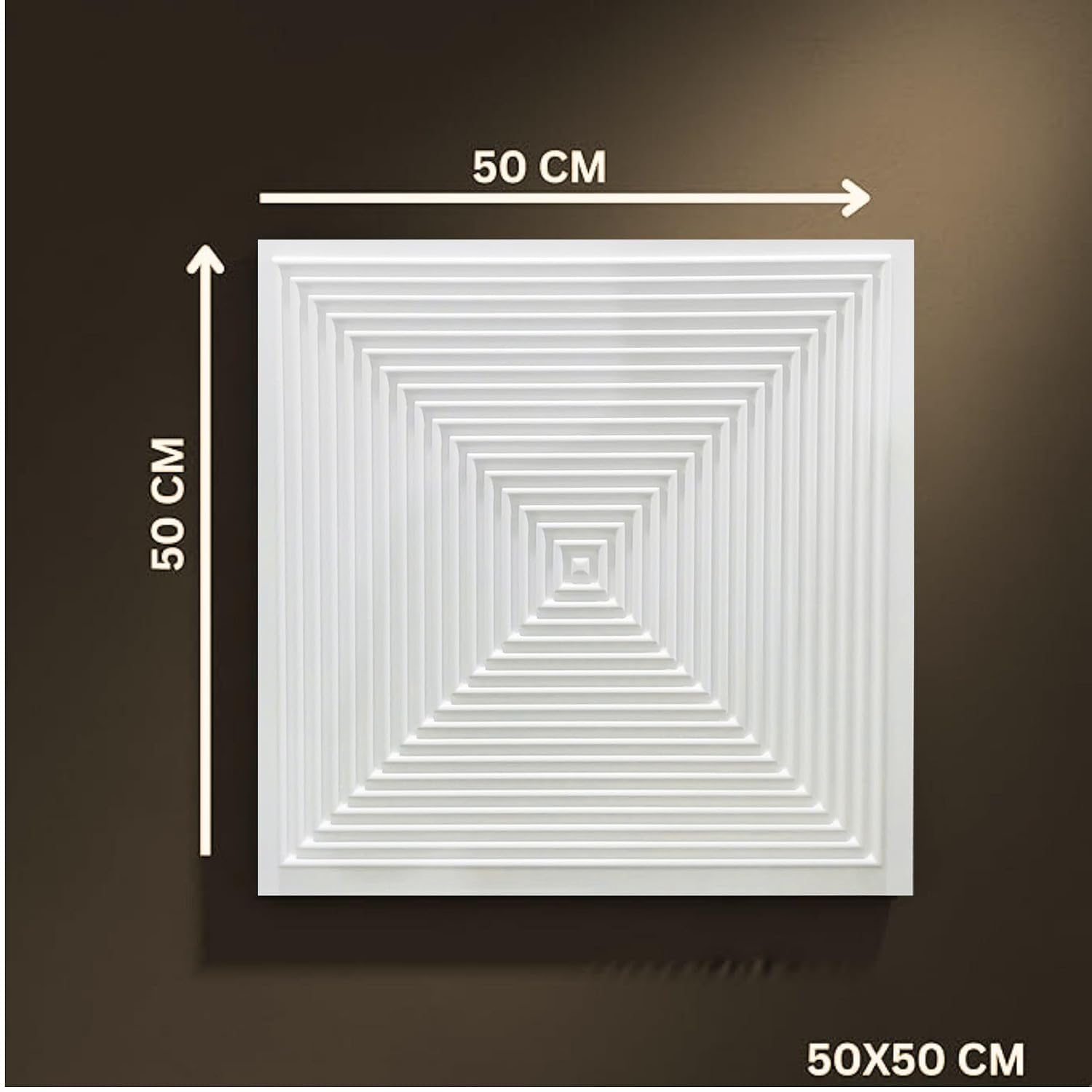 Matt White Pyramid Design 3D Wall Panel-3