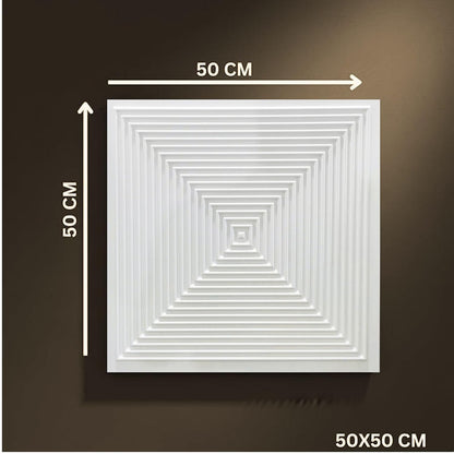 Matt White Pyramid Design 3D Wall Panel-3