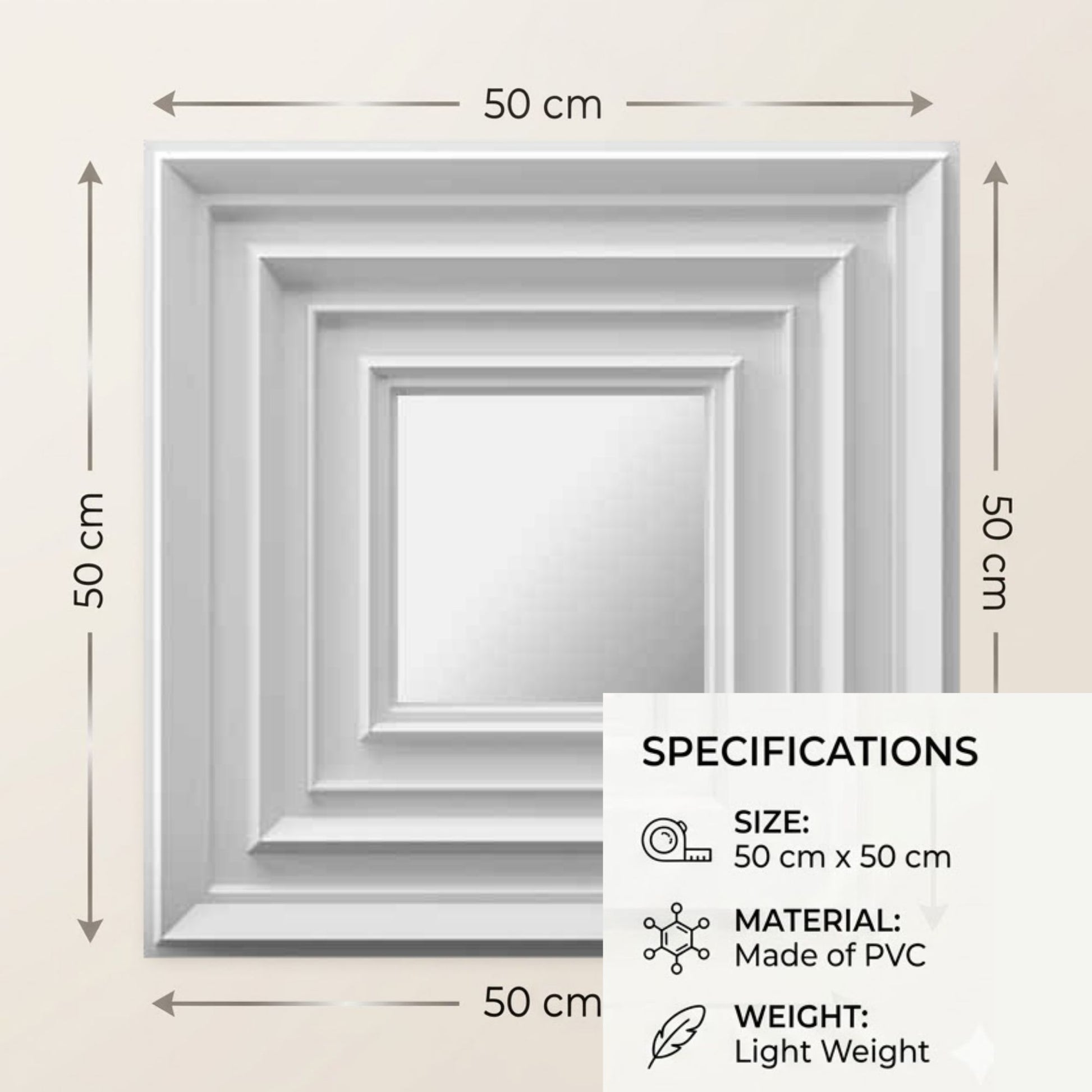 Matt White Silver Accent Design Acrylic 3D Wall Panel-4