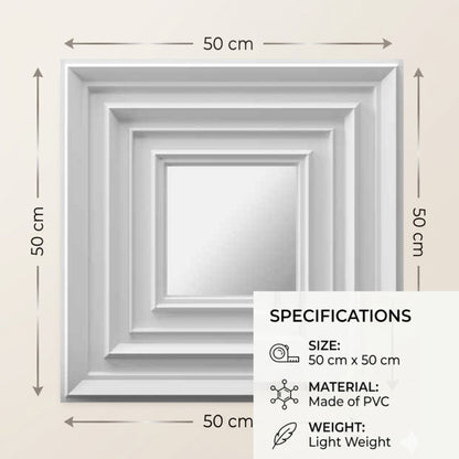 Matt White Silver Accent Design Acrylic 3D Wall Panel-4