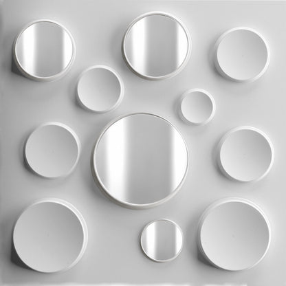 Matt White Silver Acrylic Moon Design 3D Wall Panel