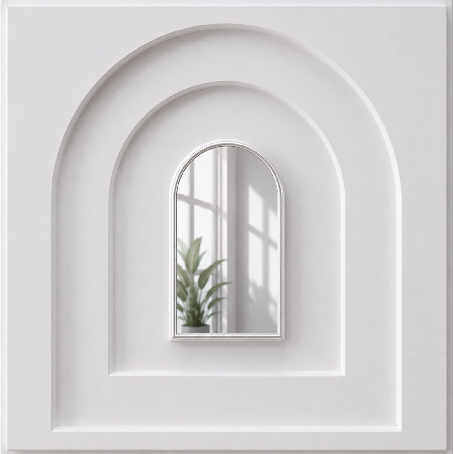 Matt White Silver Archi Design Acrylic 3D Wall Panel