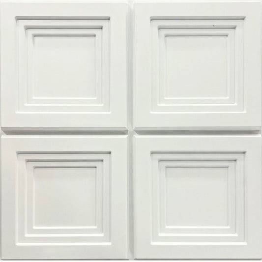 Matt White Square Box Design 3D Wall Panel