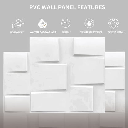 Matt White Stream Design 3D Wall Panel-3