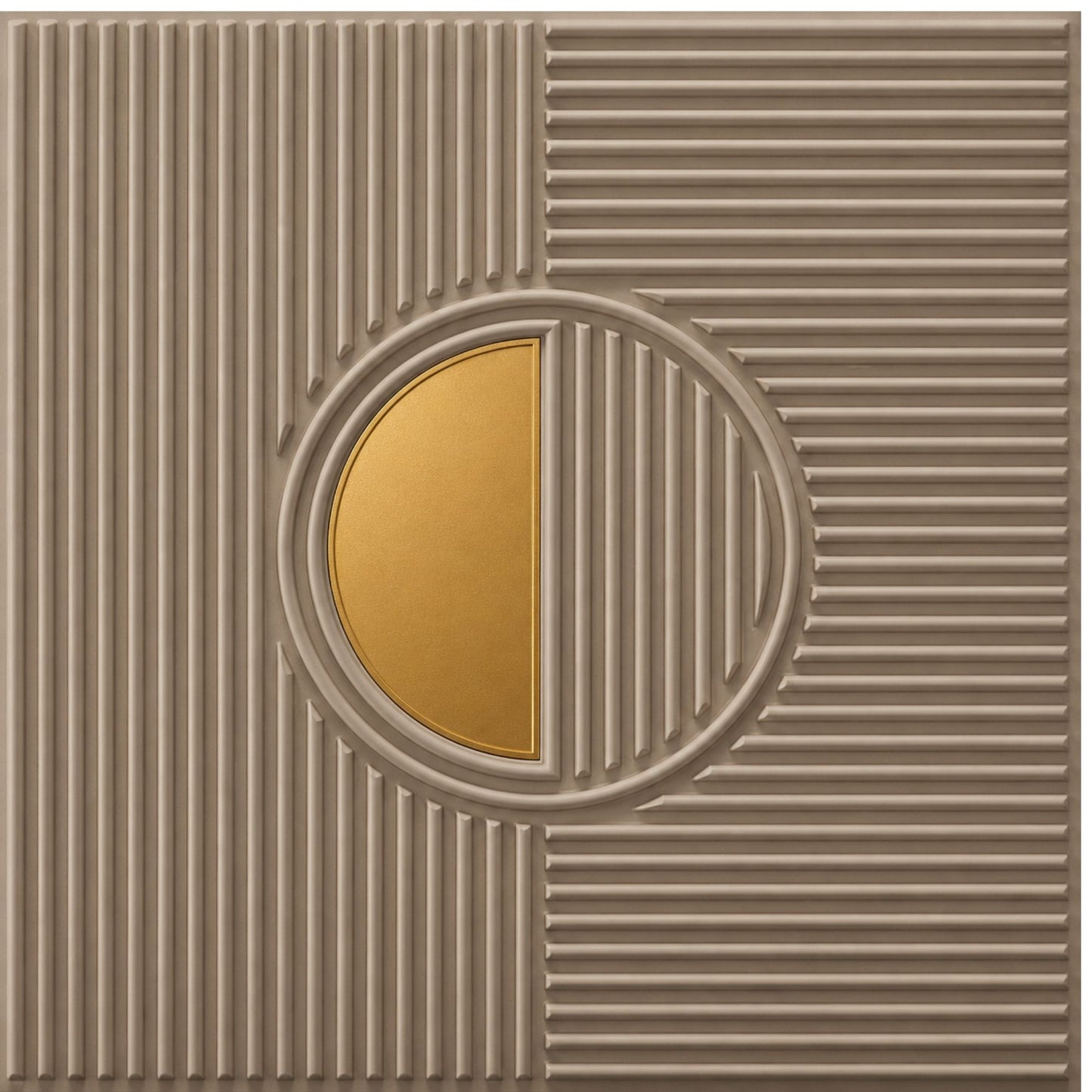 Mega Graige - Copper Self Adhesive PVC wall Panels Fluted Circle Design
