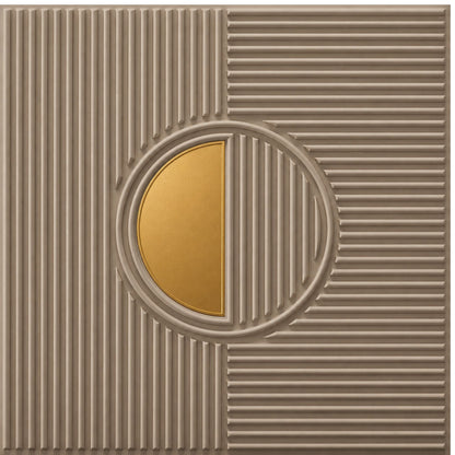 Mega Graige - Copper Self Adhesive PVC wall Panels Fluted Circle Design

