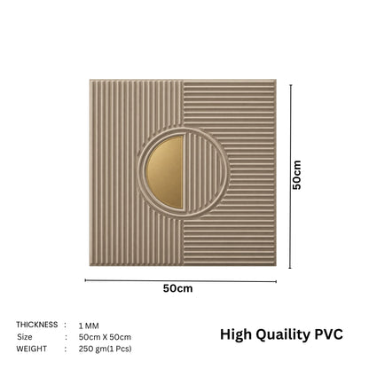 Mega Graige - Copper Self Adhesive PVC wall Panels Fluted Circle Design
