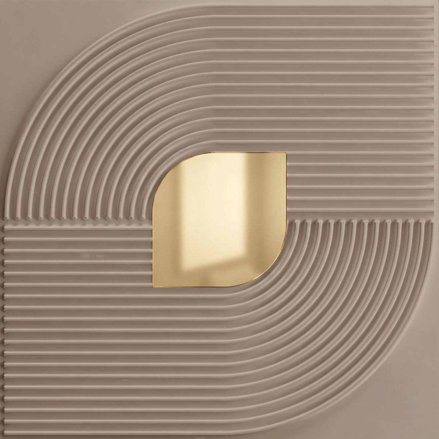Mega Graige - Copper Self Adhesive PVC wall Panels Curve Line Design

