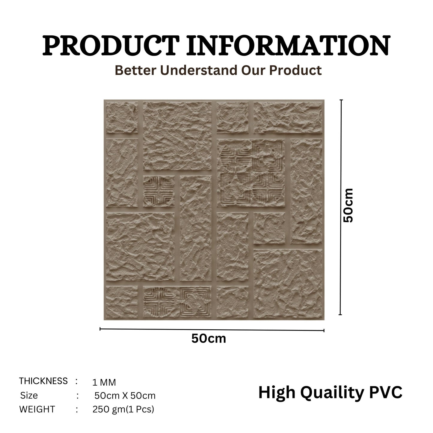 Mega Greige Self Adhesive Wall Panels Abstract Design