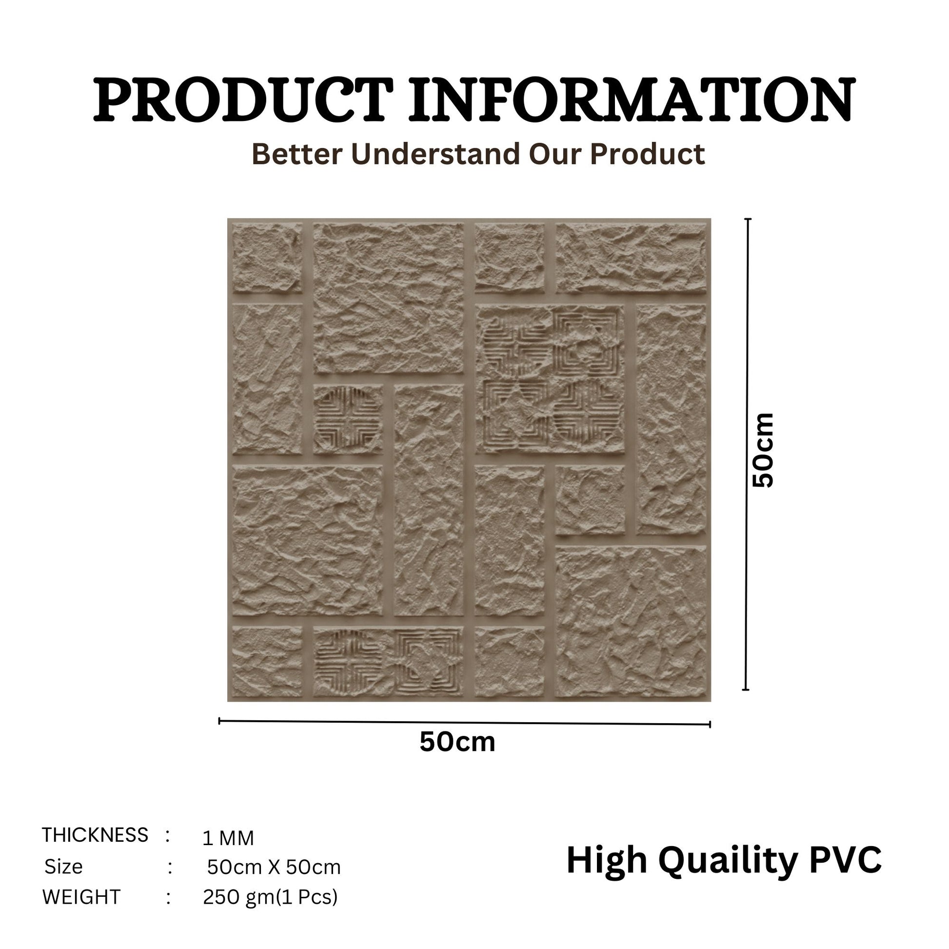 Mega Greige Self Adhesive Wall Panels Abstract Design
