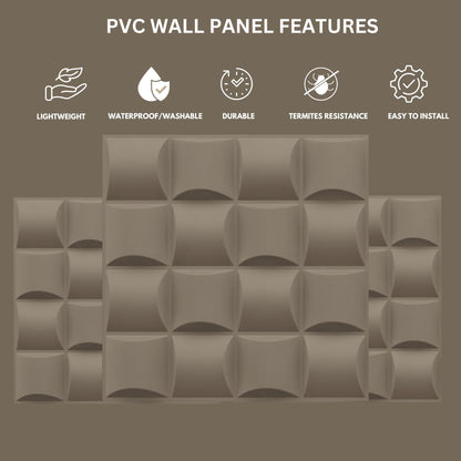 Mega Greige Block Design 3D Wall Panel View-1