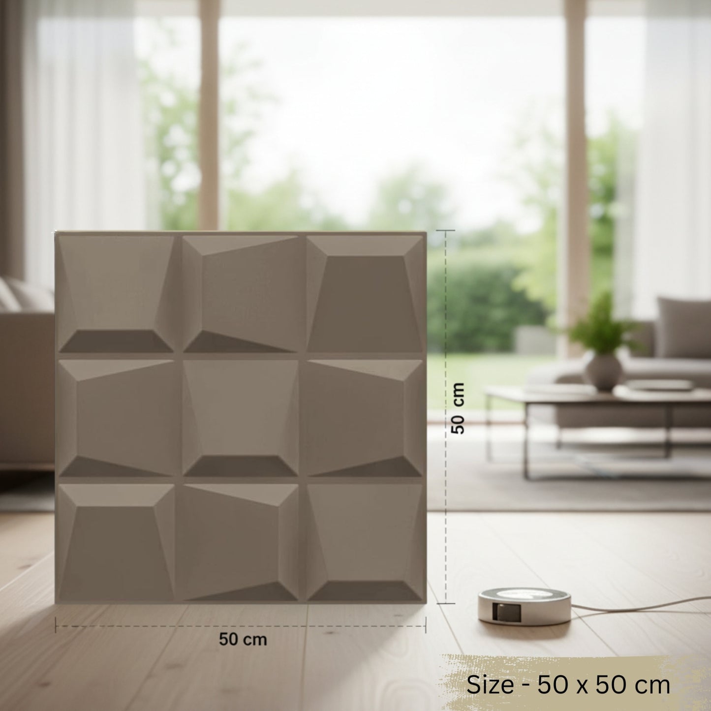 Mega Greige Cubical Design 3D Wall Panels View-4
