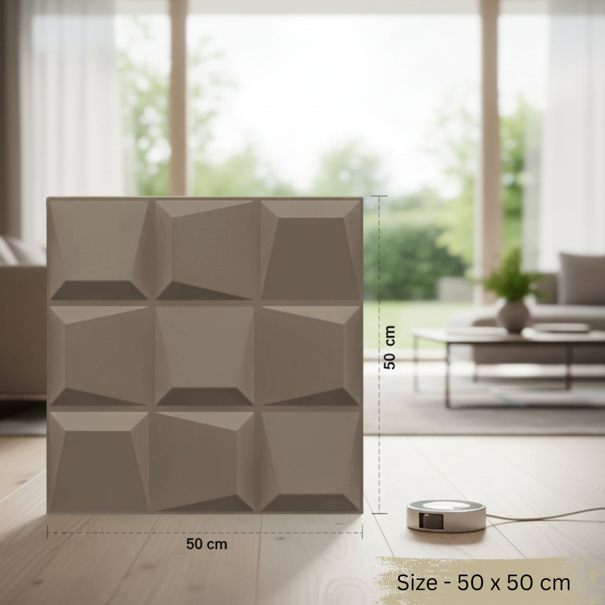 Mega Greige Cubical Design 3D Wall Panels View-4