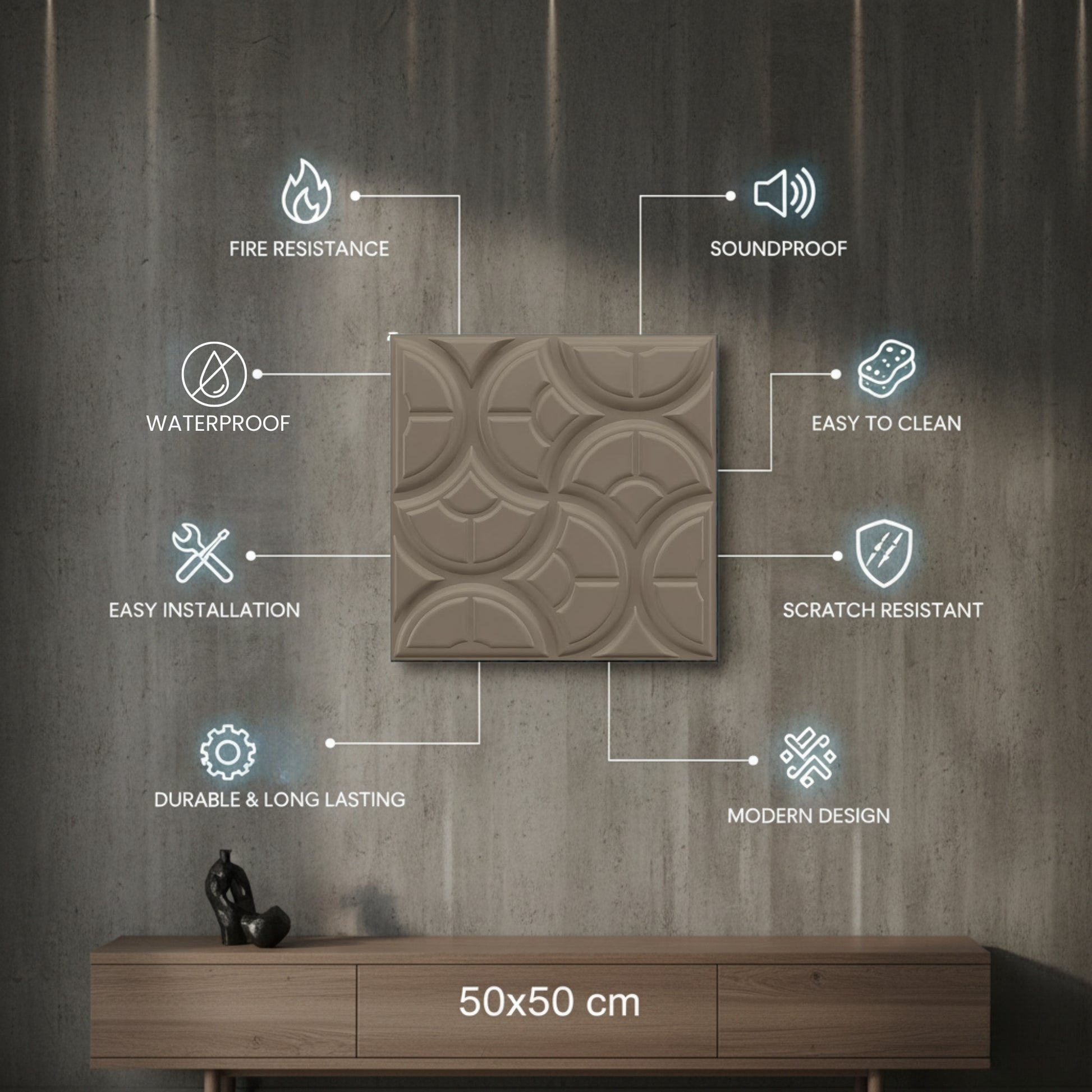 Mega Graige 3D Wall Panels Luna Design