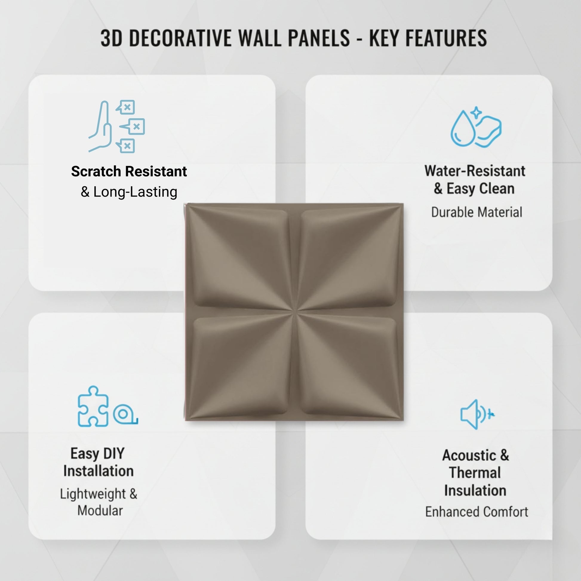 Mega Greige Bloom Design 3D Wall Panel View-2