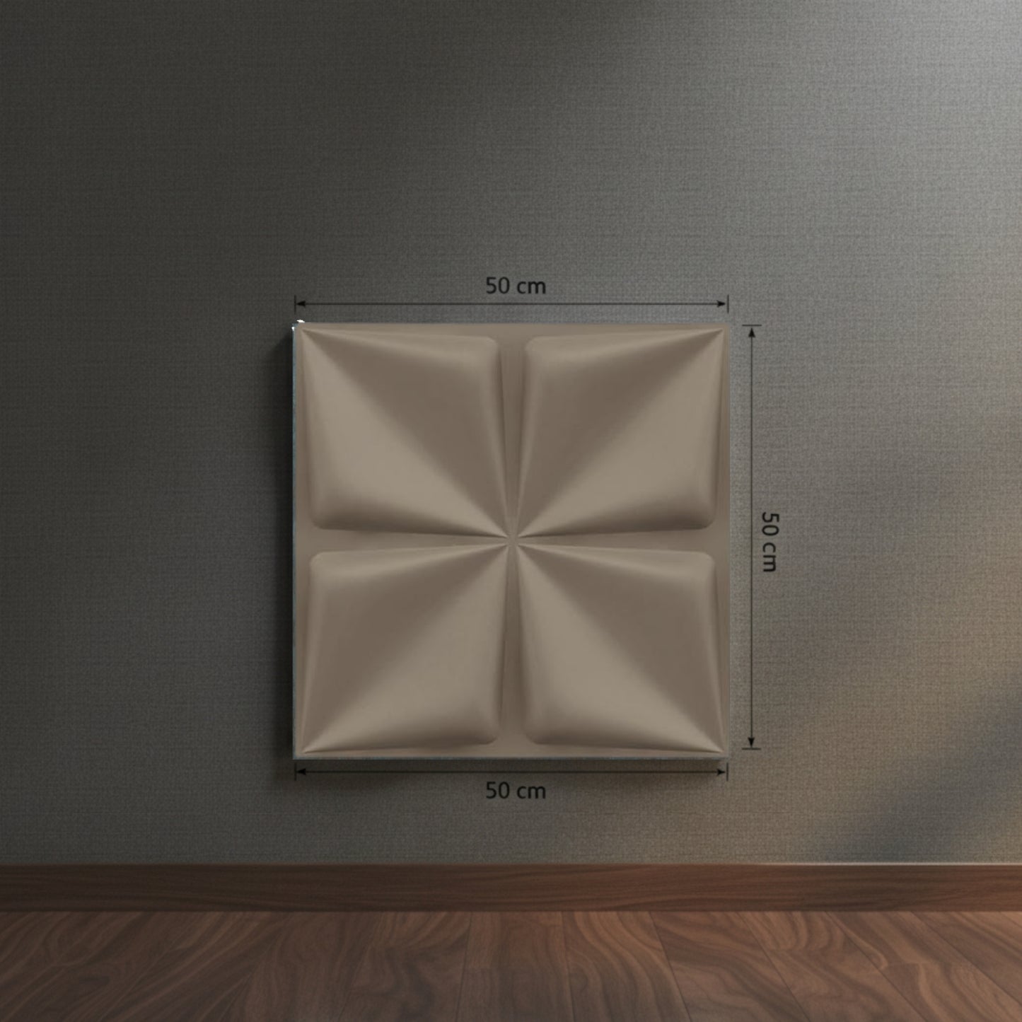 Mega Greige Bloom Design 3D Wall Panel View-3