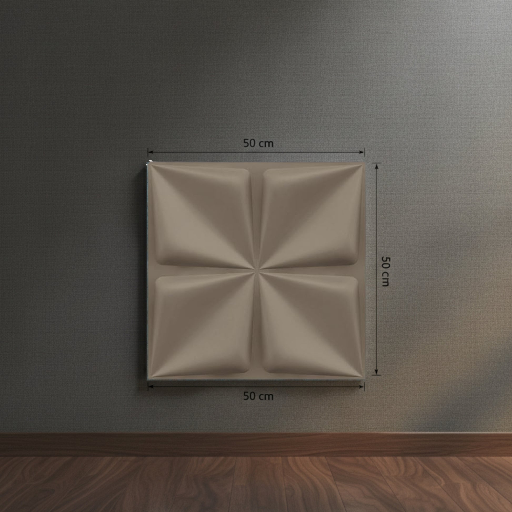 Mega Greige Bloom Design 3D Wall Panel View-3