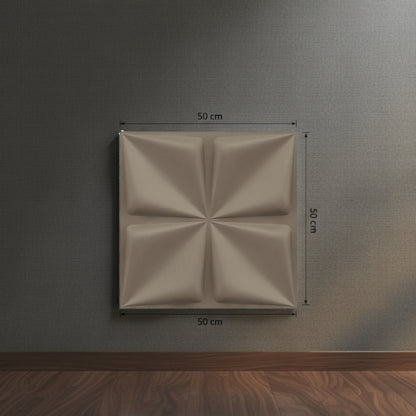 Mega Greige Bloom Design 3D Wall Panel View-3