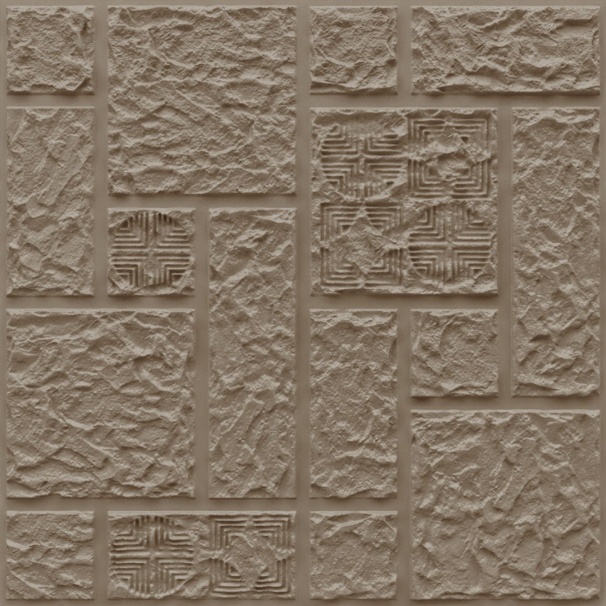 Mega Greige Self Adhesive Wall Panels Abstract Design