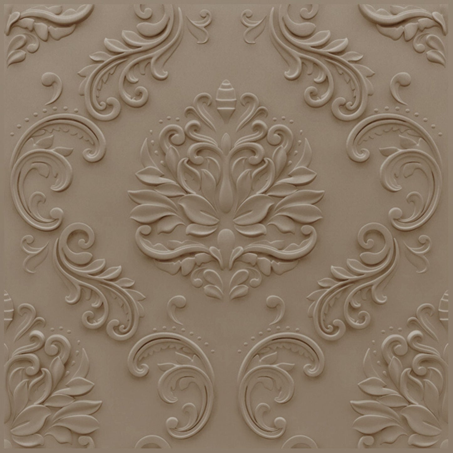 Mega Greige Self Adhesive Panels Damask Design
