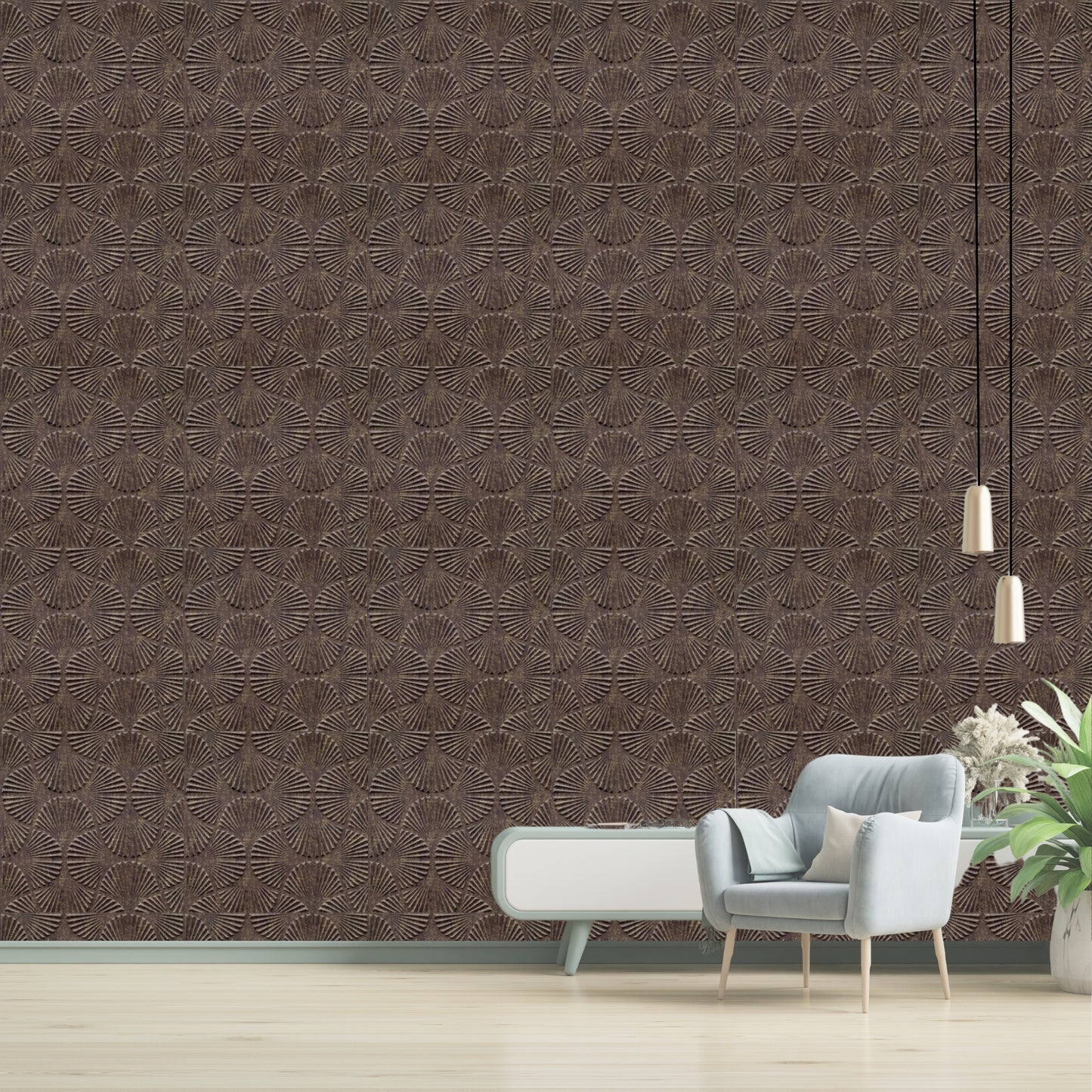 Magnum Brown Self Adhesive Panels Hand Fan Design