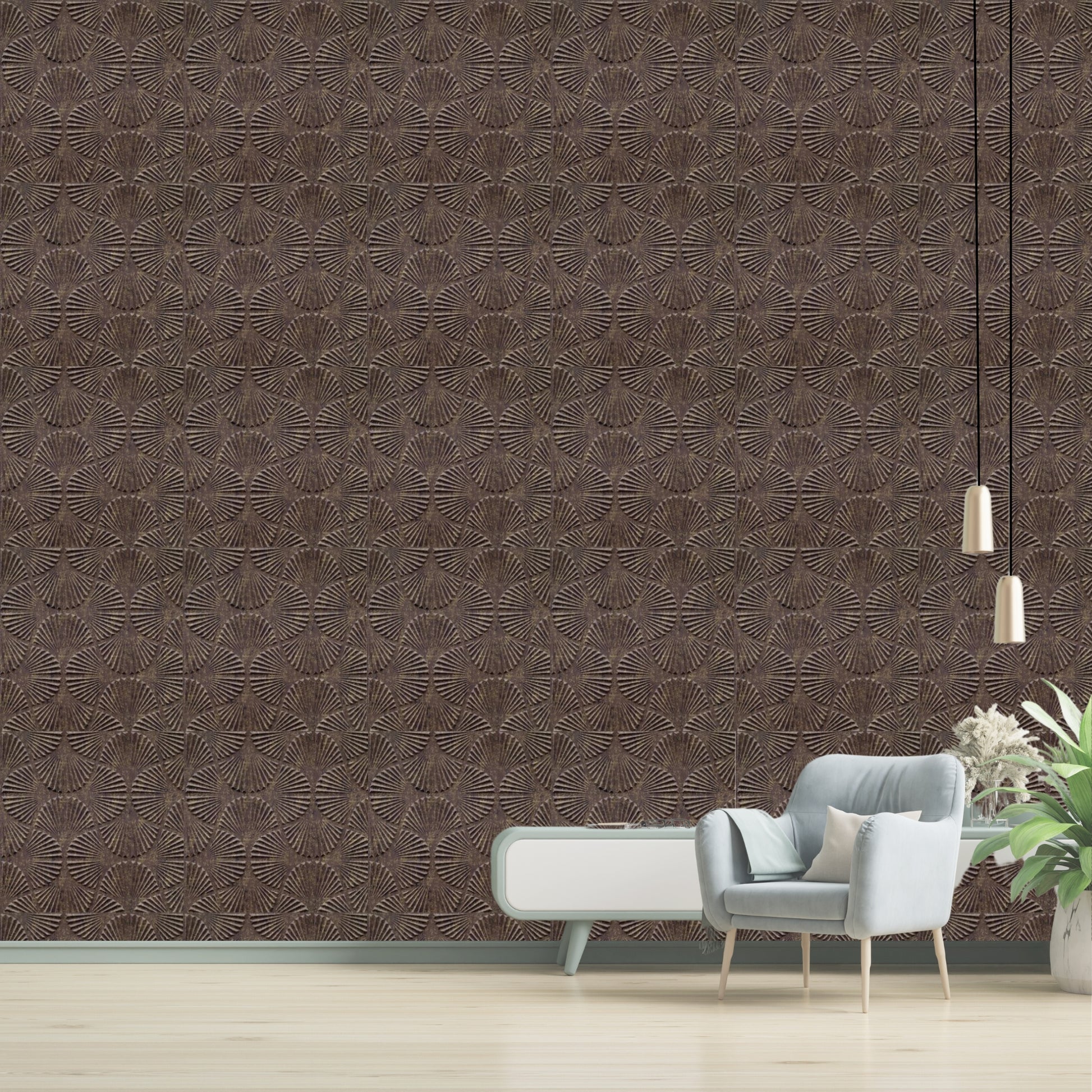 Magnum Brown Self Adhesive Panels Hand Fan Design