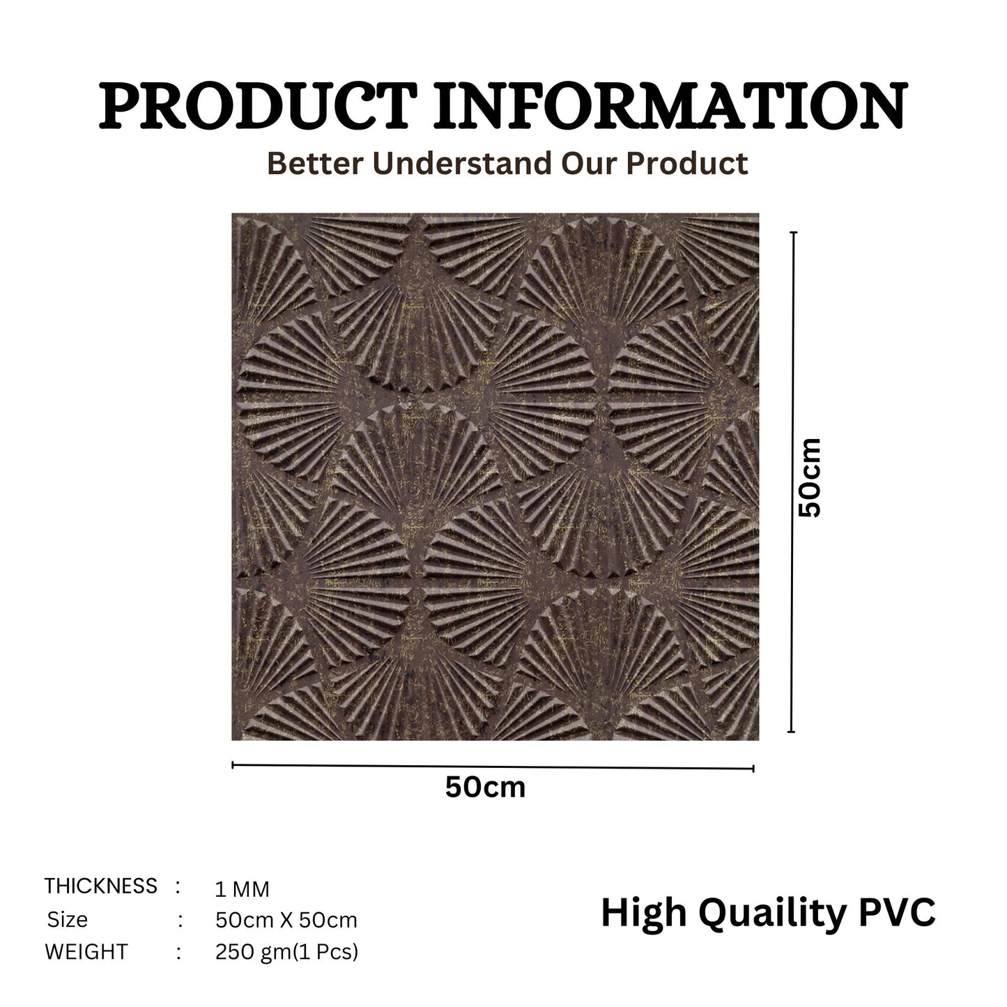 Magnum Brown Self Adhesive Panels Hand Fan Design