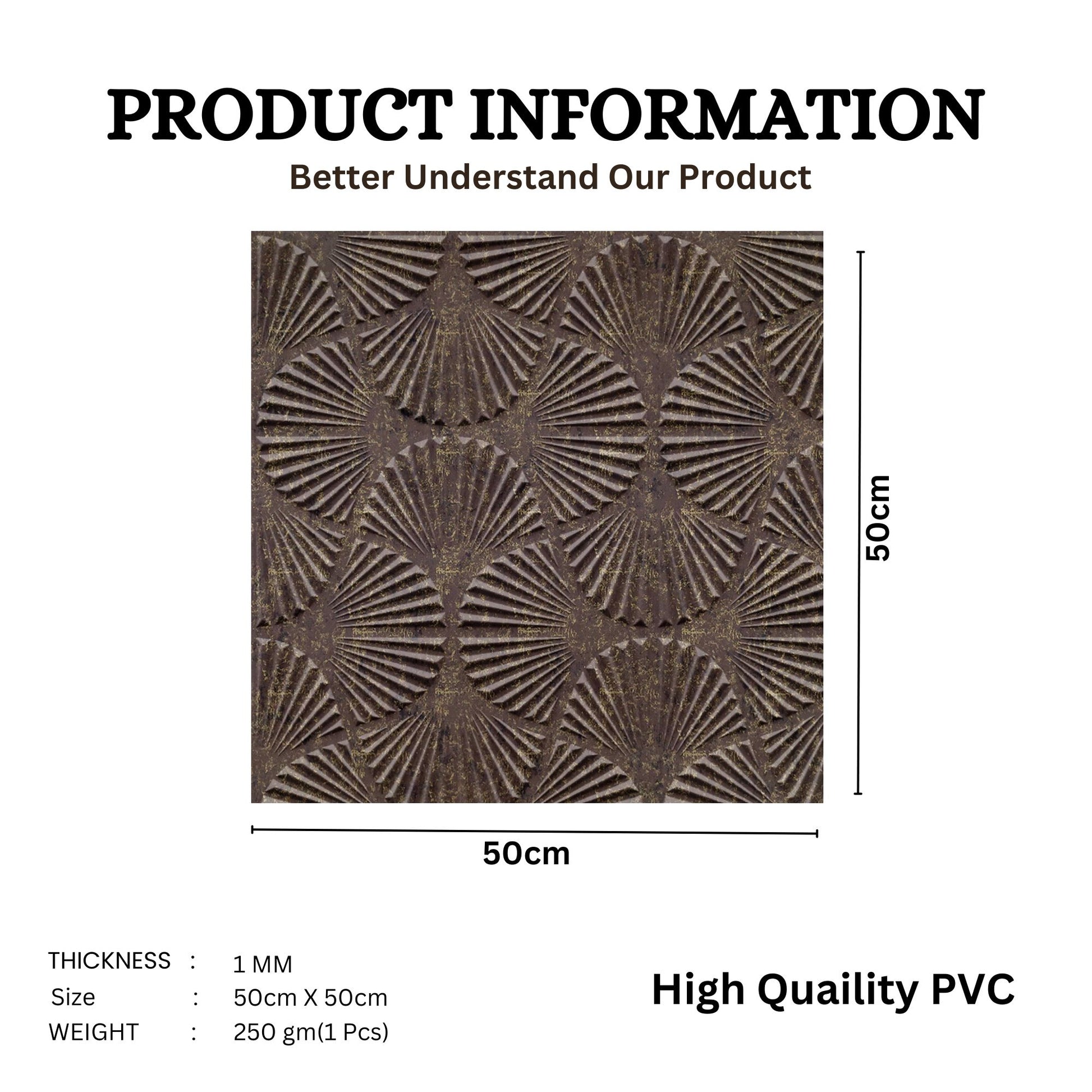 Magnum Brown Self Adhesive Panels Hand Fan Design
