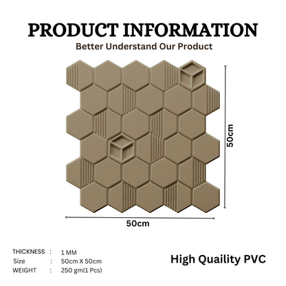 Mega Graige Self Adhesive Panels Hexagon Design

