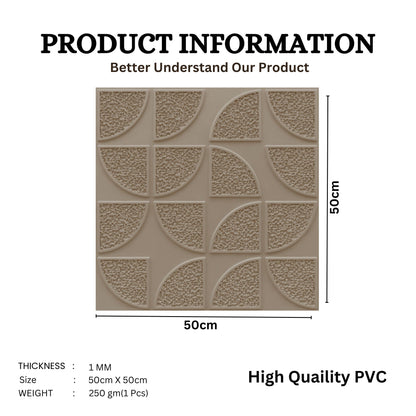 Mega Greige Self Adhesive Panels Quarter Circle Design