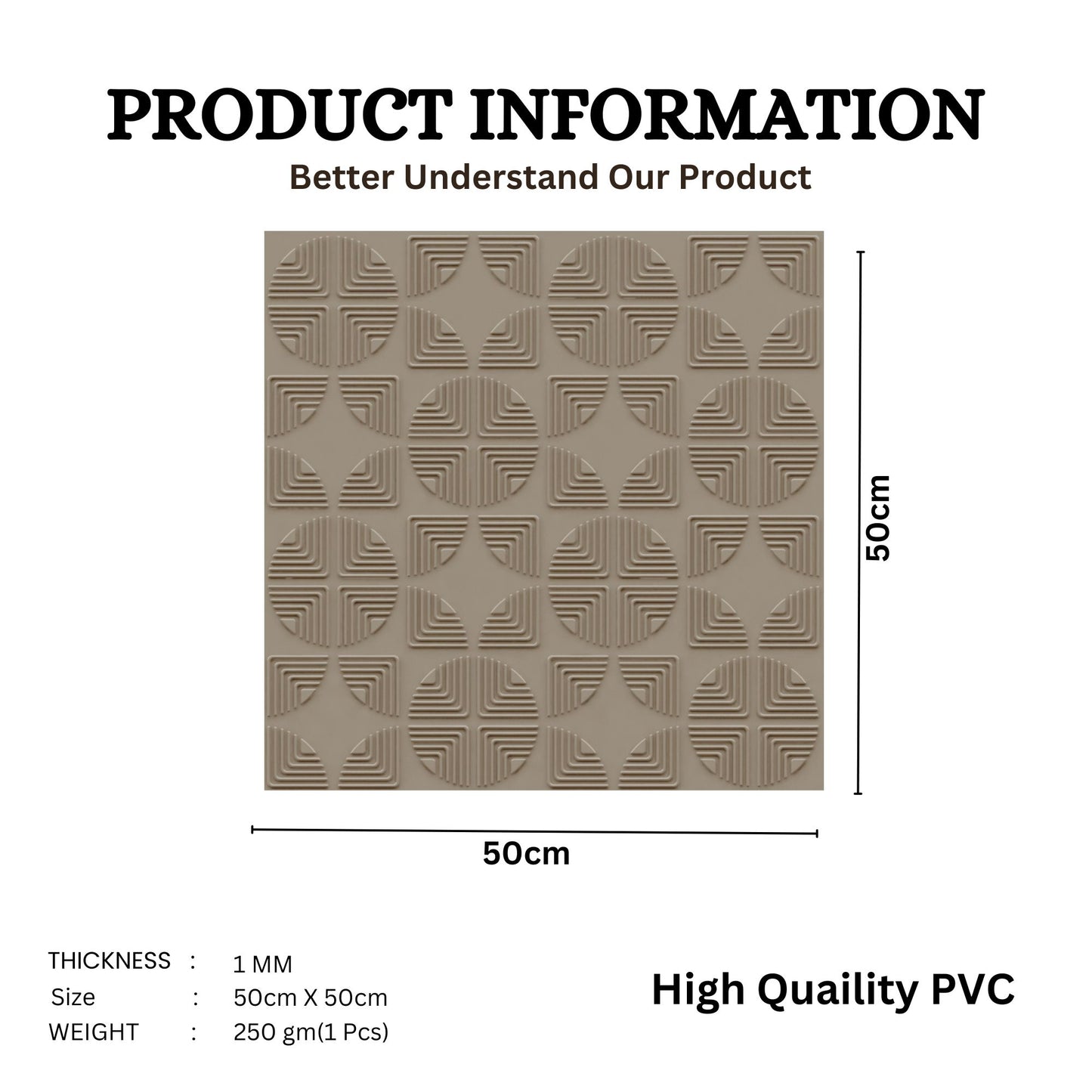Mega graige Self Adhesive Panels Quarter Circle Design
