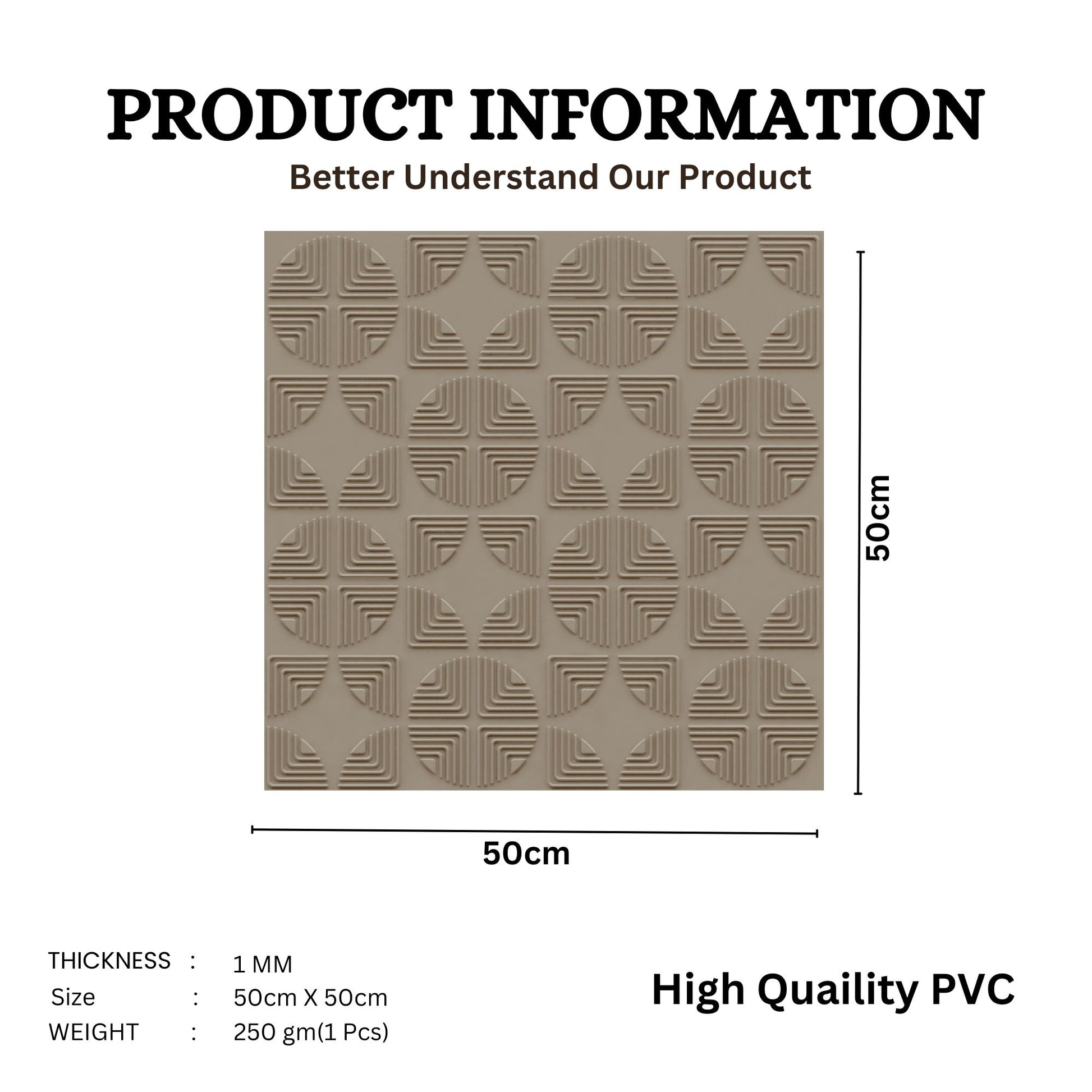 Mega graige Self Adhesive Panels Quarter Circle Design
