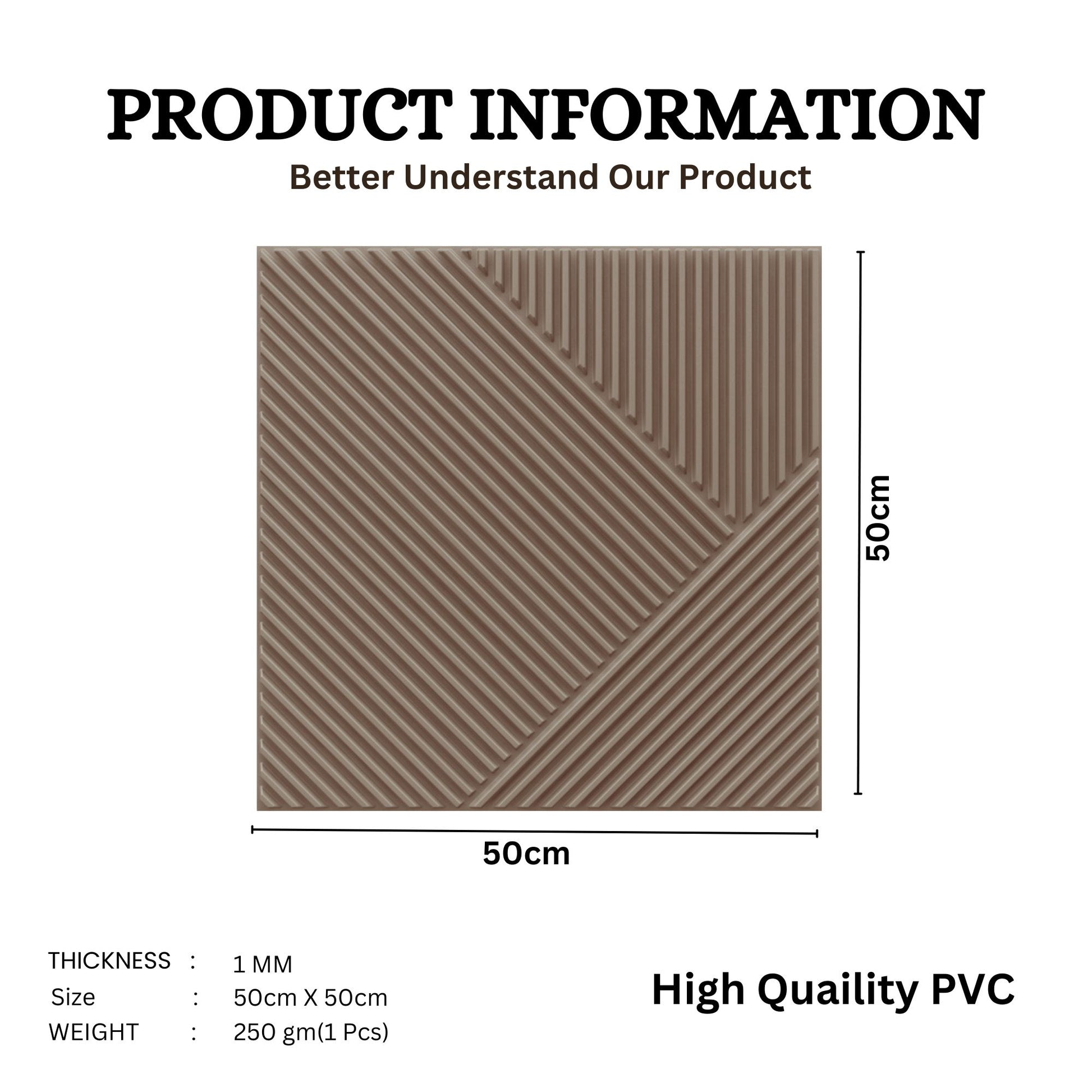 Mega Greige Self Adhesive Panels Stripe Design