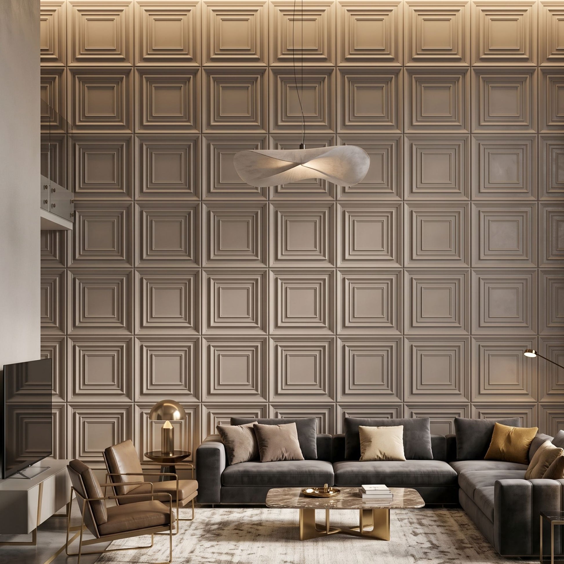 Mega Greige 3D Wall Panels Accent Design1