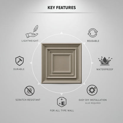 Mega Greige 3D Wall Panels Accent Design2