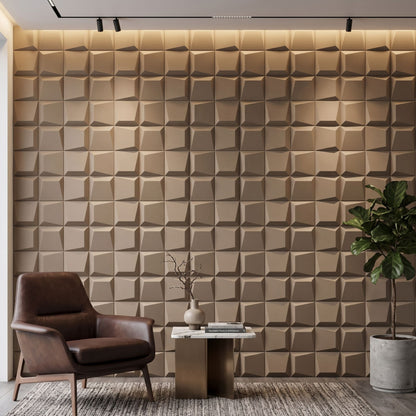 Mega Greige 3D Wall Panels Cube Design-1