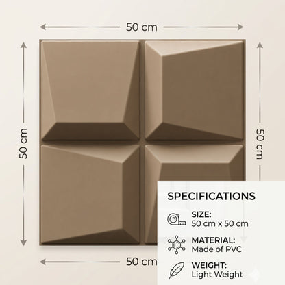 Mega Greige 3D Wall Panels Cube Design-4