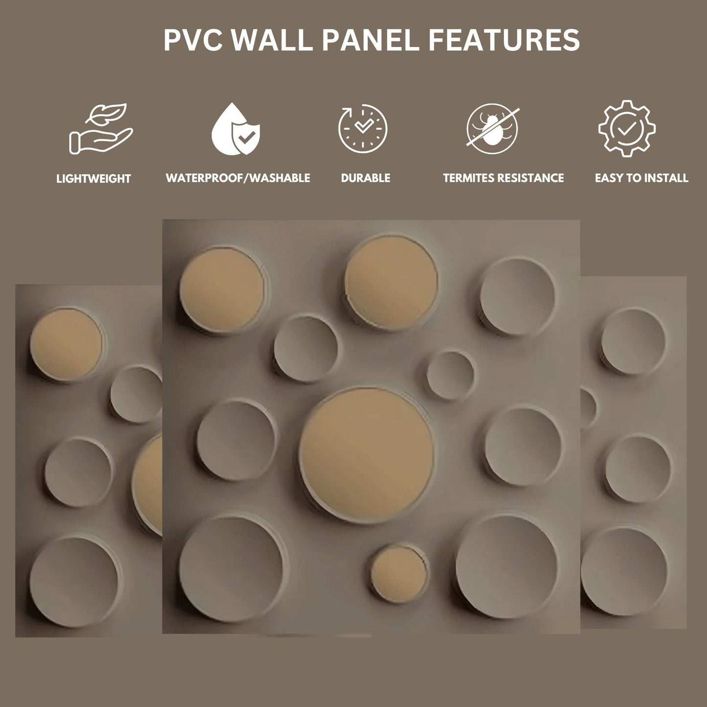 Mega Greige Acrylic Moon Design 3D Wall Panel-2