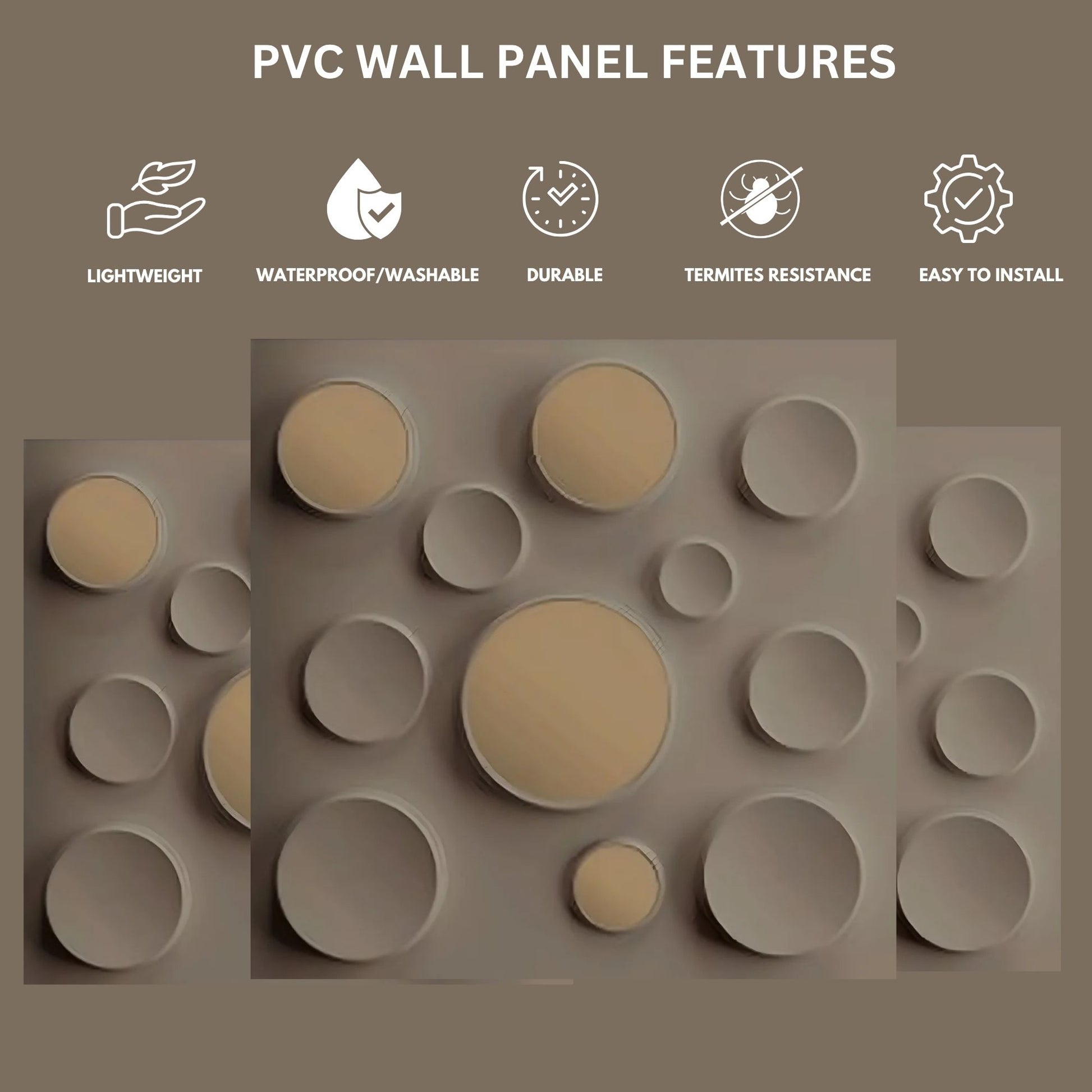 Mega Greige Acrylic Moon Design 3D Wall Panel-2