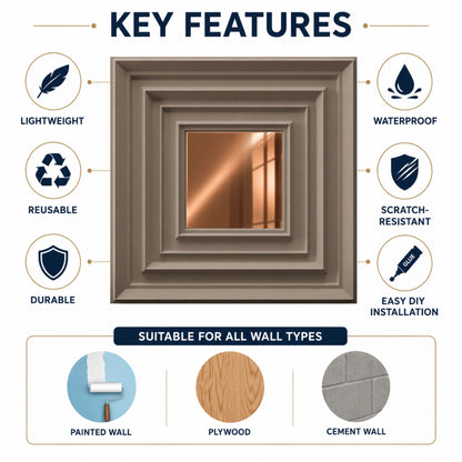 Mega Greige Copper Accent Design Acrylic 3D Wall Panel-4