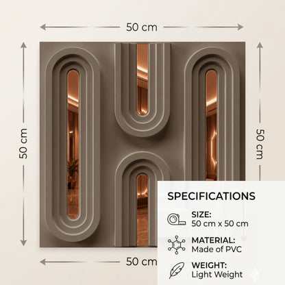 Mega Greige Copper Acrylic Loops Design 3D Wall Panel-3