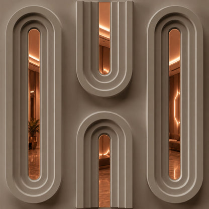 Mega Greige Copper Acrylic Loops Design 3D Wall Panel
