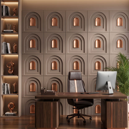 Mega Greige Copper Archi Design Acrylic 3D Wall Panel-1