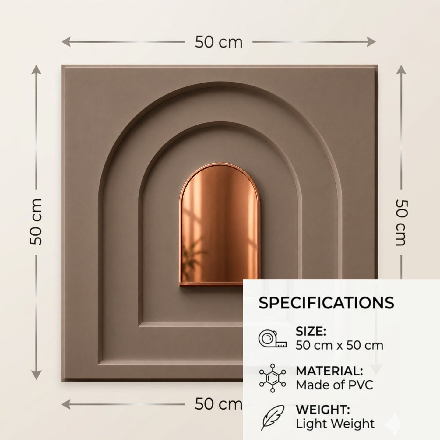 Mega Greige Copper Archi Design Acrylic 3D Wall Panel-2
