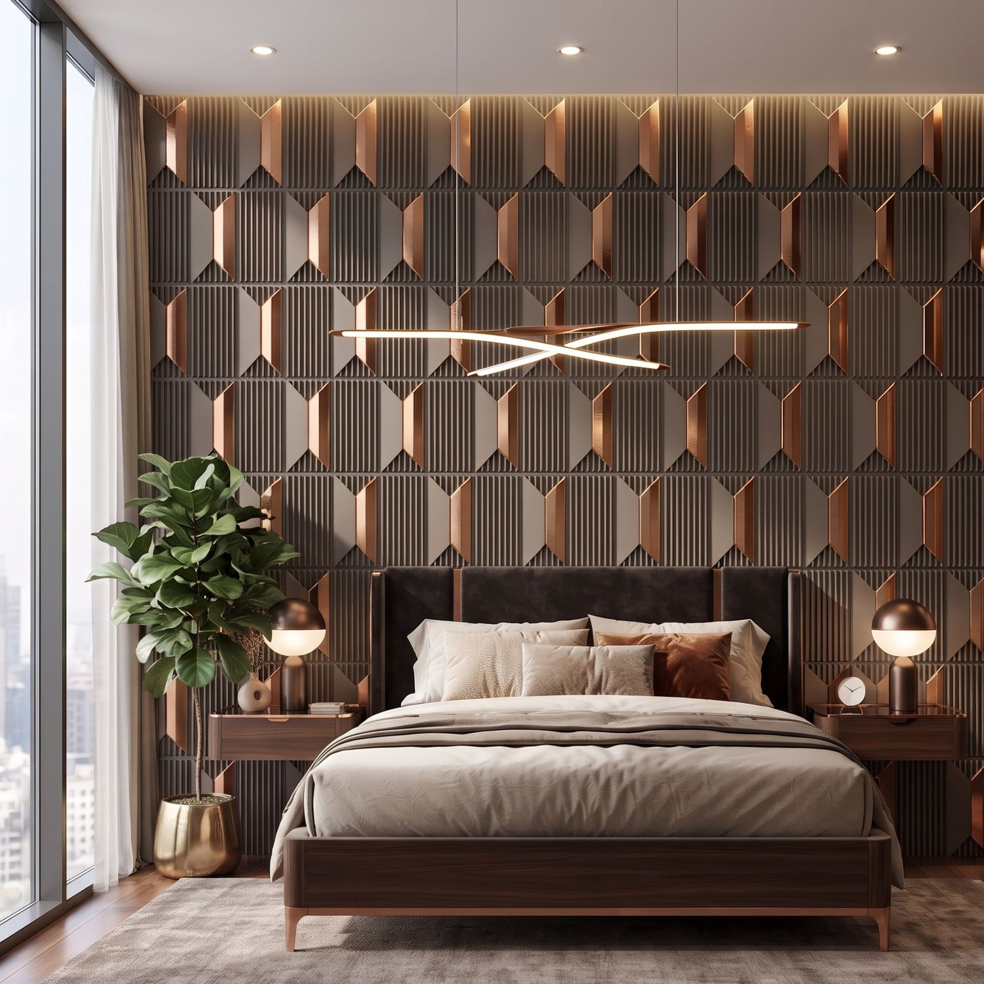 Mega Greige Copper Artisan Design Acrylic 3D Wall Panel-1