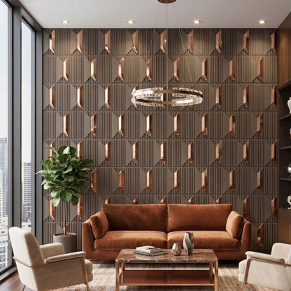 Mega Greige Copper Artisan Design Acrylic 3D Wall Panel-2
